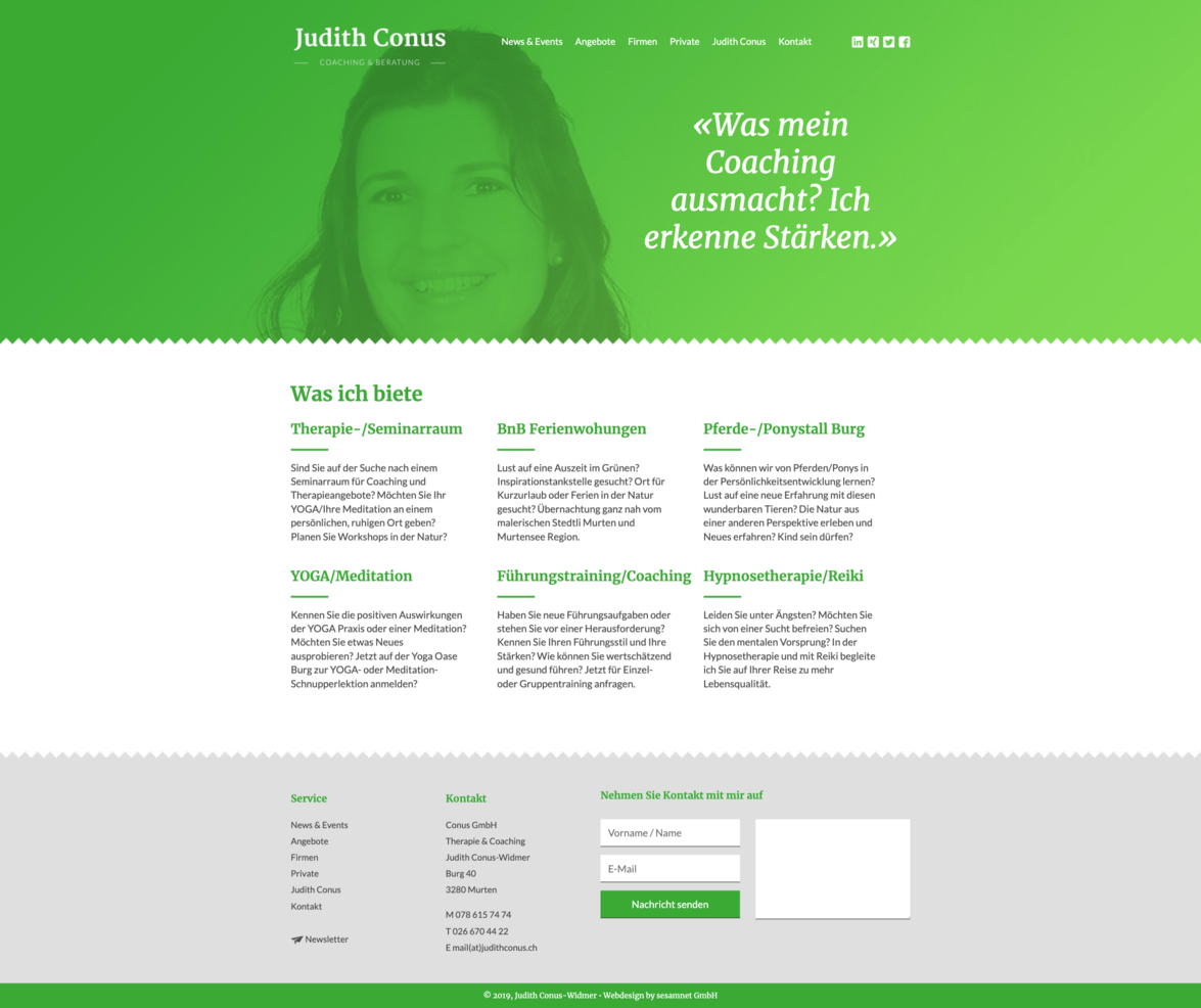 Desktopansicht Judith Conus Coaching & Beratung Website