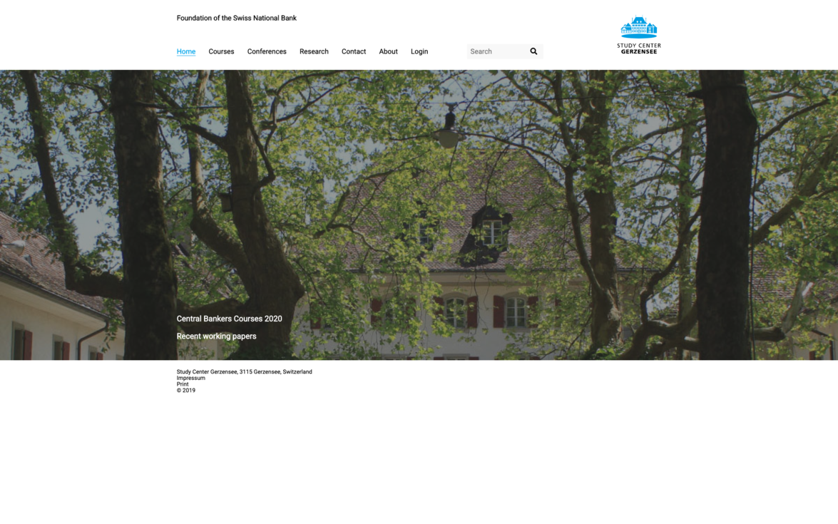 Desktopansicht Study Center Gerzensee Website