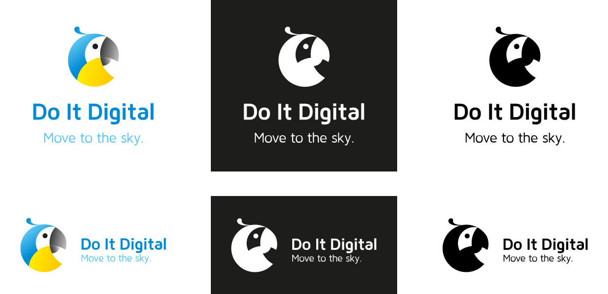 Do It Digital Consulting GmbH Logo auf verschiednen Hintergründen