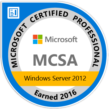 MCSA: Windows Server 2012 MCSA Windows Server 2012 Zertifikat